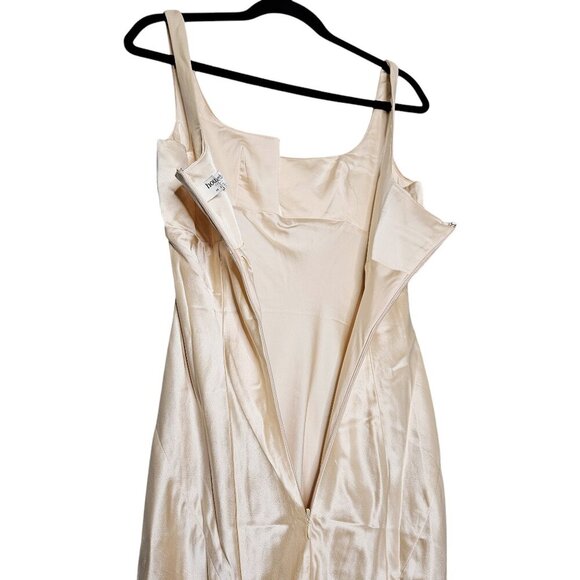 House of CB Vittoria Maxi Gown Champagne Ivory Chiffon Satin Floor Length Size M - Picture 10 of 16